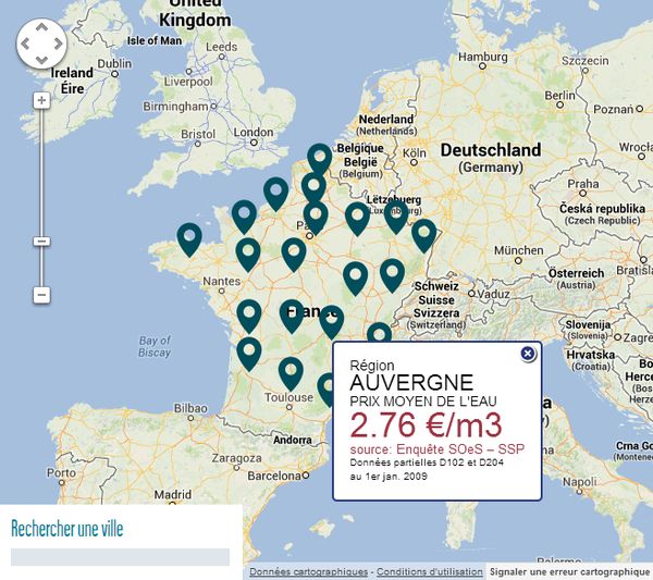 Une eau potable peu chère en Auvergne