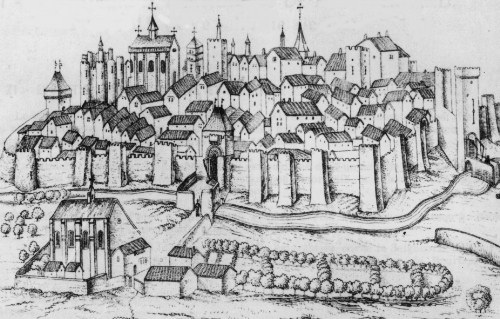 Dessin de Revel vers 1460, vue nord de Montferrand 