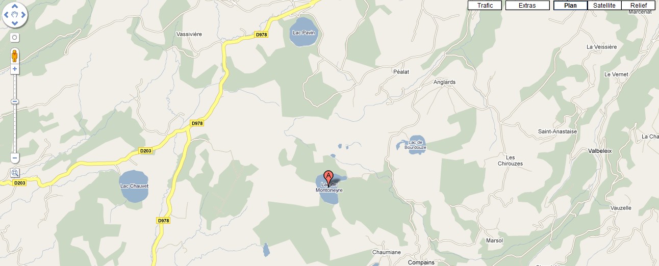 montcineyre Localisation du Lac Montcineyre