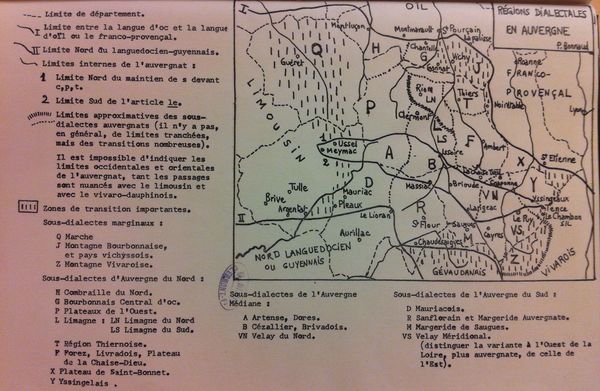Carte patois auvergnat régions dialectales 600 Pierre Bonnaud