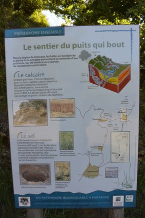 Panneau sentier du puits qui bout